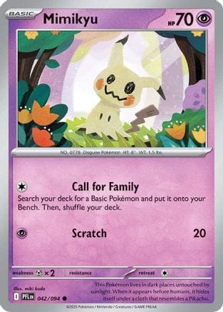 'Pokemon - 'Mimikyu 042  - Reverse Holofoil ME02 Phantasmal Flames - Common