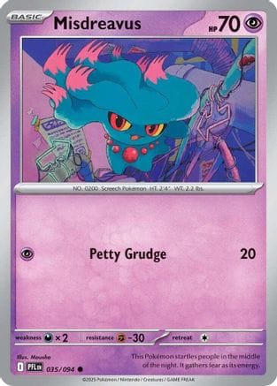 'Pokemon - 'Misdreavus 035  - Reverse Holofoil ME02 Phantasmal Flames - Common