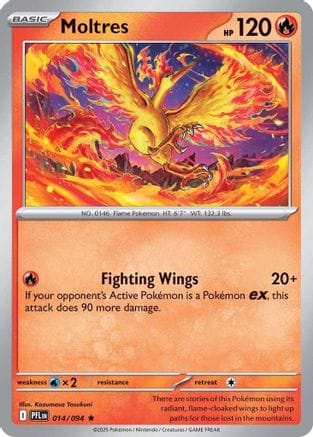 'Pokemon - 'Moltres 014  - Reverse Holofoil ME02 Phantasmal Flames - Uncommon