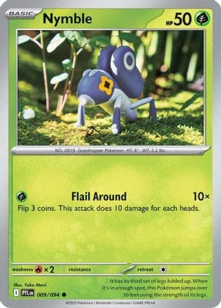 'Pokemon - 'Nymble 009/094  - Reverse Holofoil ME02 Phantasmal Flames - Common