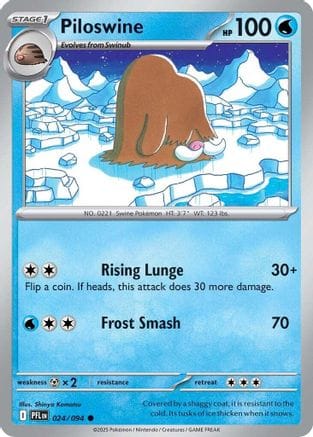 'Pokemon - 'Piloswine 024  ME02 Phantasmal Flames - Common