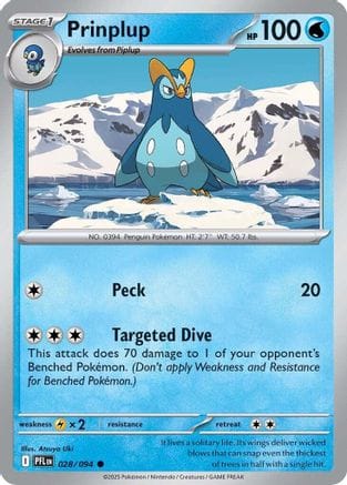 'Pokemon - 'Prinplup 028  ME02 Phantasmal Flames - Common