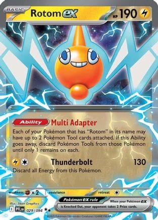 'Pokemon - 'Rotom ex 029/094  - Holofoil ME02 Phantasmal Flames - Double Rare