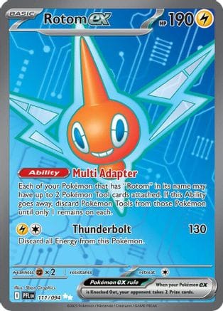 'Pokemon - 'Rotom ex 111/094  - Holofoil ME02 Phantasmal Flames - Ultra Rare