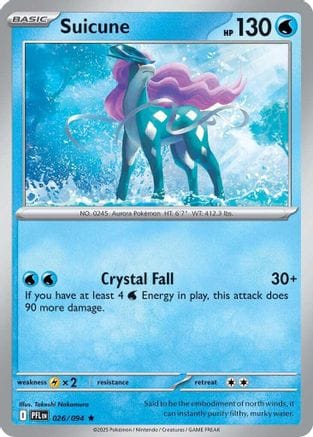 'Pokemon - 'Suicune 026  - Holofoil ME02 Phantasmal Flames - Rare