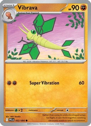 'Pokemon - 'Vibrava 052  - Reverse Holofoil ME02 Phantasmal Flames - Common