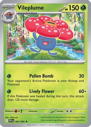 'Pokemon - 'Vileplume 003  - Holofoil ME02 Phantasmal Flames - Uncommon