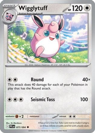 'Pokemon - 'Wigglytuff 077/094  ME02 Phantasmal Flames - Uncommon