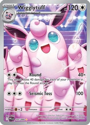'Pokemon - 'Wigglytuff 105/094  - Holofoil ME02 Phantasmal Flames - Illustration Rare