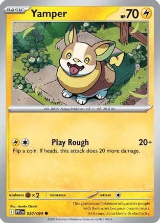 'Pokemon - 'Yamper 030/094  - Reverse Holofoil ME02 Phantasmal Flames - Common