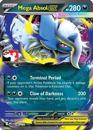 'Pokemon - 'Mega Absol ex 086/132  - Holofoil Prize Pack Series Cards - Double Rare