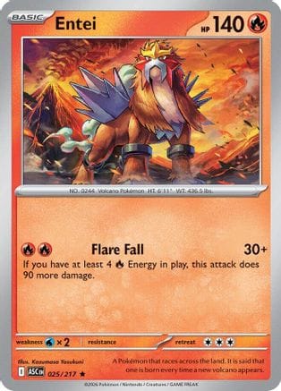 'Pokemon - 'Entei 025  - Holofoil ME Ascended Heroes - Rare