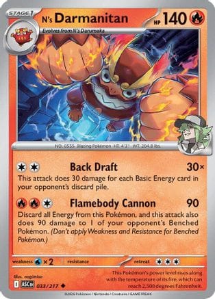 'Pokemon - 'N's Darmanitan 033  ME Ascended Heroes - Uncommon