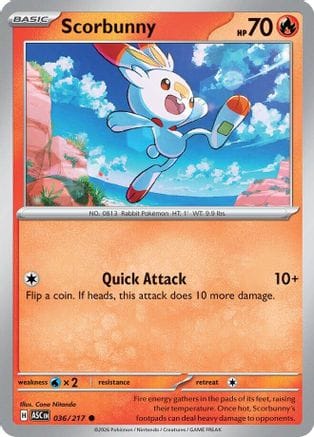 'Pokemon - 'Scorbunny 036/217  ME Ascended Heroes - Common