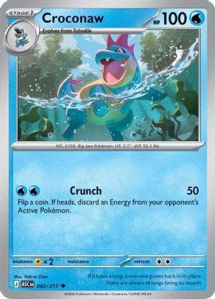 'Pokemon - 'Croconaw 042  - Reverse Holofoil ME Ascended Heroes - Uncommon