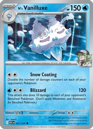 'Pokemon - 'N's Vanilluxe 051  ME Ascended Heroes - Uncommon
