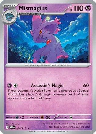 'Pokemon - 'Mismagius 086  - Reverse Holofoil ME Ascended Heroes - Rare