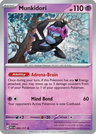 'Pokemon - 'Munkidori 099  - Reverse Holofoil ME Ascended Heroes - Rare