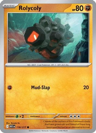'Pokemon - 'Rolycoly 118  - Reverse Holofoil ME Ascended Heroes - Common