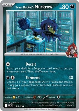 'Pokemon - 'Team Rocket's Murkrow 126  ME Ascended Heroes - Common