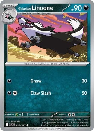 'Pokemon - 'Galarian Linoone 131  ME Ascended Heroes - Common