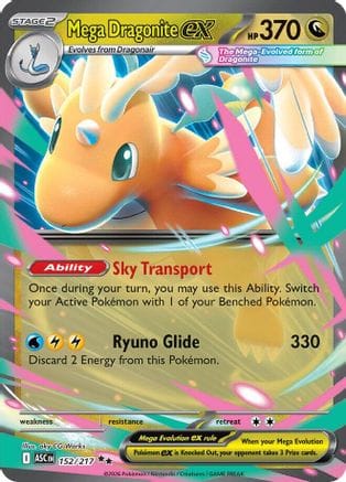 'Pokemon - 'Mega Dragonite ex 152/217  - Holofoil ME Ascended Heroes - Double Rare