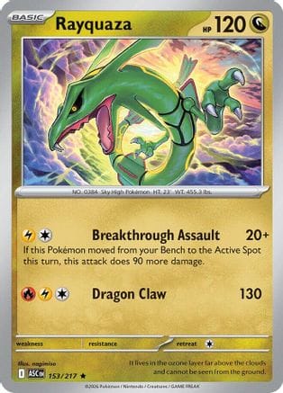 'Pokemon - 'Rayquaza 153  - Reverse Holofoil ME Ascended Heroes - Rare