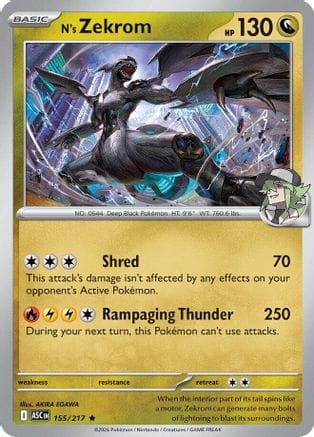'Pokemon - 'N's Zekrom 155  - Holofoil ME Ascended Heroes - Rare