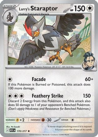 'Pokemon - 'Larry's Staraptor 170/217  - Reverse Holofoil ME Ascended Heroes - Rare