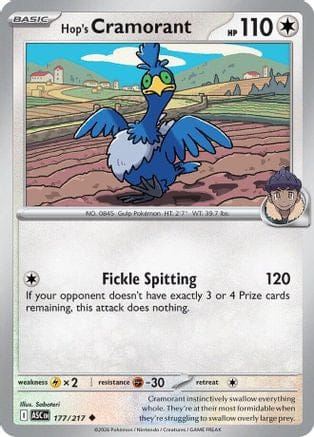 'Pokemon - 'Hop's Cramorant 177  - Reverse Holofoil ME Ascended Heroes - Uncommon
