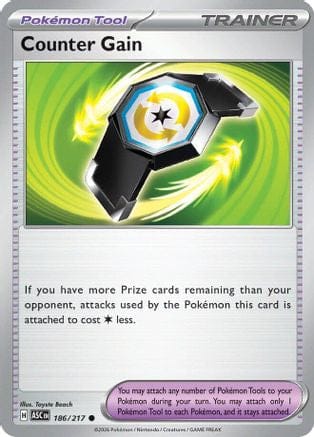 'Pokemon - 'Counter Gain 186/217  - Reverse Holofoil ME Ascended Heroes - Common