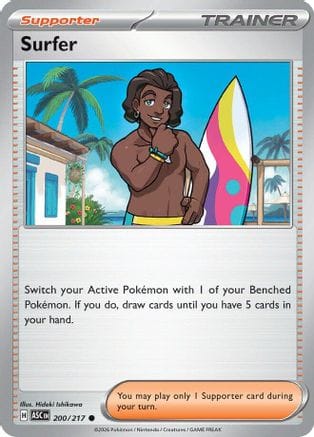 'Pokemon - 'Surfer 200/217  - Reverse Holofoil ME Ascended Heroes - Common