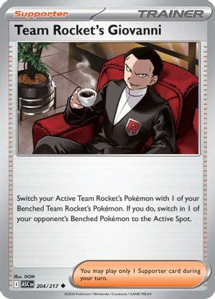 'Pokemon - 'Team Rocket's Giovanni 204  - Reverse Holofoil ME Ascended Heroes - Uncommon