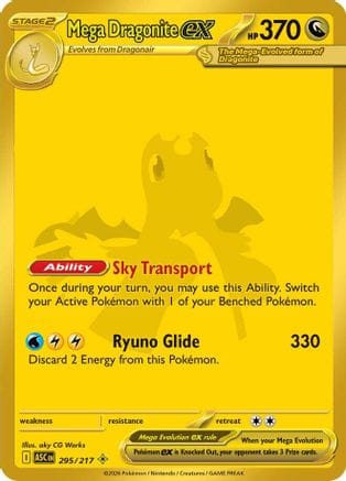 'Pokemon - 'Mega Dragonite ex 295/217  - Holofoil ME Ascended Heroes - Mega Hyper Rare