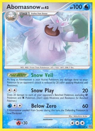 'Pokemon - 'Abomasnow 012  - Reverse Holofoil Stormfront - Rare