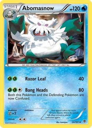 'Pokemon - 'Abomasnow 026  Plasma Blast - Uncommon