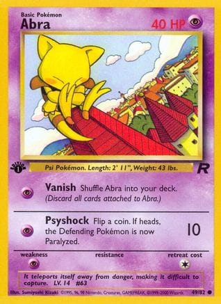 'Pokemon - 'Abra 049/82  - Unlimited Team Rocket - Common