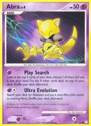 'Pokemon - 'Abra 069/123  Mysterious Treasures - Common