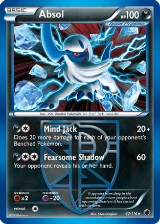 'Pokemon - 'Absol (Team Plasma) 067/116  - Holofoil Plasma Freeze - Holo Rare