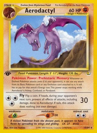 'Pokemon - 'Aerodactyl 015/64  - Unlimited Neo Revelation - Rare
