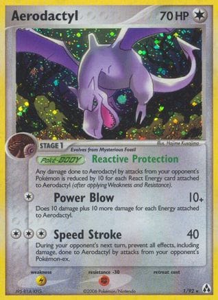 'Pokemon - 'Aerodactyl 001  - Holofoil Legend Maker - Holo Rare