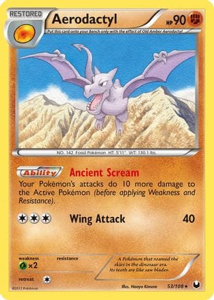 'Pokemon - 'Aerodactyl 053  - Reverse Holofoil Dark Explorers - Rare