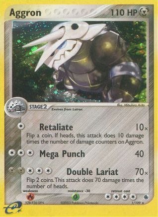 'Pokemon - 'Aggron 001  - Holofoil Ruby and Sapphire - Holo Rare