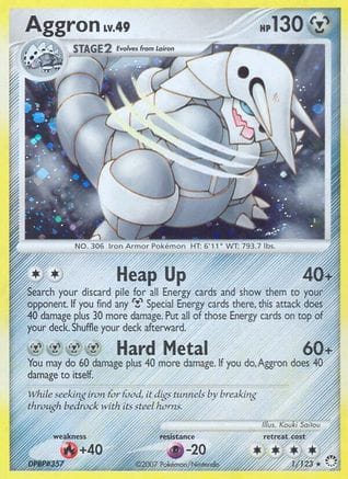 'Pokemon - 'Aggron 001  - Holofoil Mysterious Treasures - Holo Rare