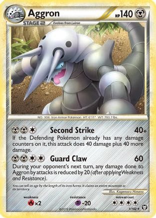 'Pokemon - 'Aggron 001  - Reverse Holofoil Triumphant - Holo Rare