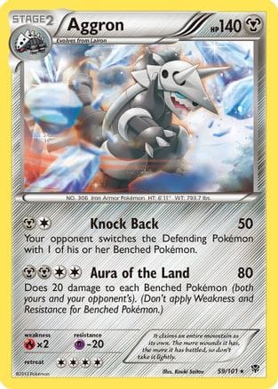 'Pokemon - 'Aggron 059  - Reverse Holofoil Plasma Blast - Rare