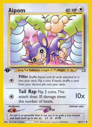 'Pokemon - 'Aipom 026/111  - 1st Edition Neo Genesis - Uncommon