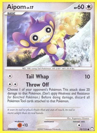 'Pokemon - 'Aipom 070  - Reverse Holofoil Mysterious Treasures - Common