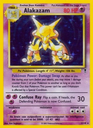'Pokemon - 'Alakazam 001  - Holofoil Legendary Collection - Holo Rare