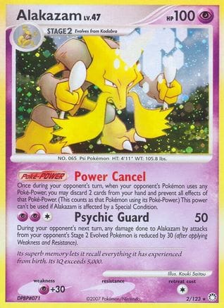 'Pokemon - 'Alakazam 002/123  - Reverse Holofoil Mysterious Treasures - Holo Rare